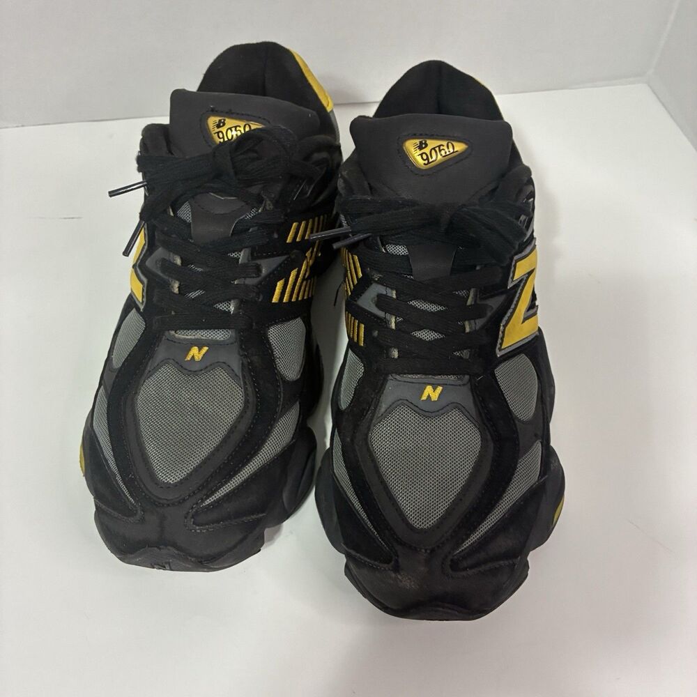 New Balance 9060 Men’s 10 Black Yellow Grey Sneakers U9060TRZ Y2K Chunky